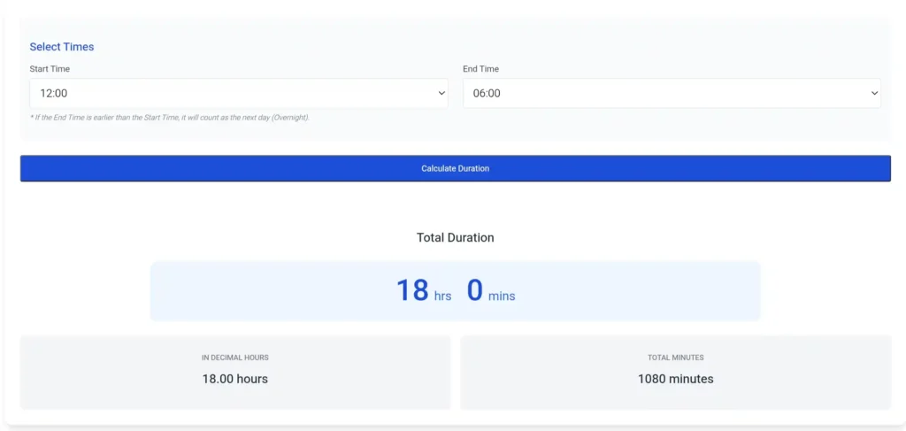 Time Duration Calculator