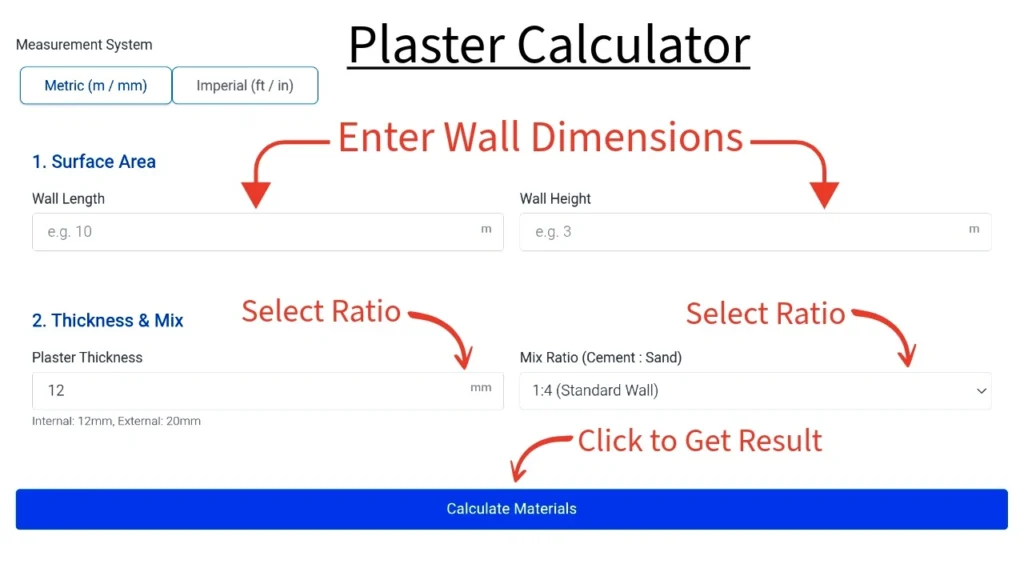 Plaster Calculator